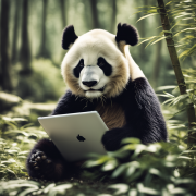 Panda mit Tablet