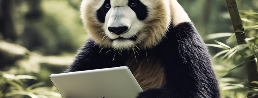 Panda mit Tablet